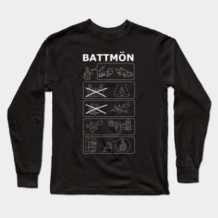 Battmön: IKEA origins (White Ink) Long Sleeve T-Shirt